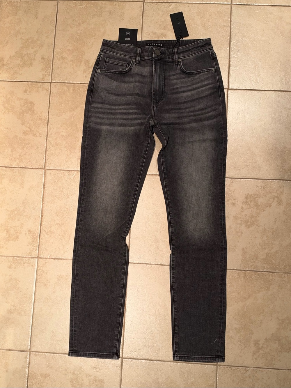 NWT - Monfrere Men's Slim Black Washed Jeans
